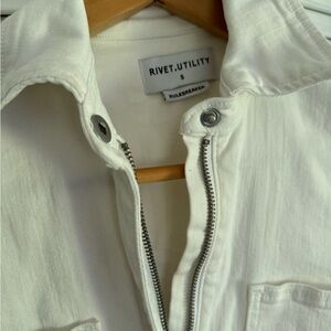 Rivet Utility White Denim Jumpsuit Rulebreaker